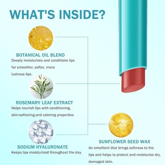 LBOYLOVE TINTED LIP BALM, MOISTURIZING LIP OIL BALM, LONG LASTING SHINY LIP GLOSS, NATURAL INGREDIENTS STRONG MOISTURIZING LIPSTICK (CLEAR SHIMMER) - Image 4